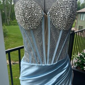 Size 2 Sherri Hill Light Blue Dress